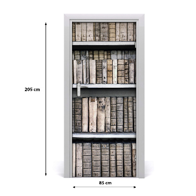 Papel de parede em porta Estante de livros