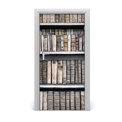 Papel de parede em porta Estante de livros