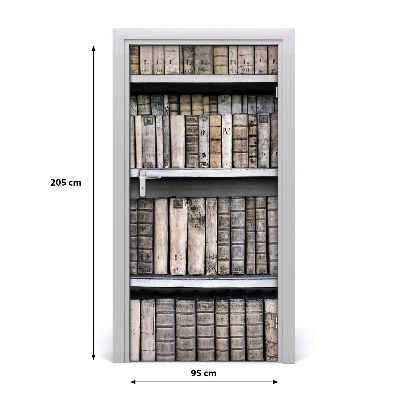 Papel de parede em porta Estante de livros