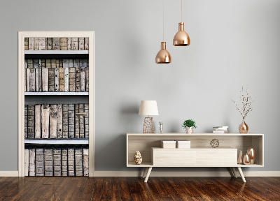 Papel de parede em porta Estante de livros