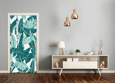 Autocolante para porta Folhas tropicais