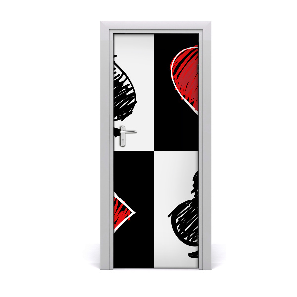 Papel de parede em porta Naipes de cartas