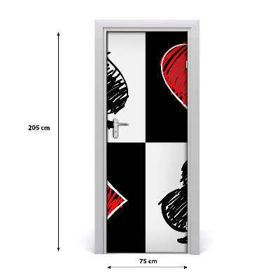 Papel de parede em porta Naipes de cartas