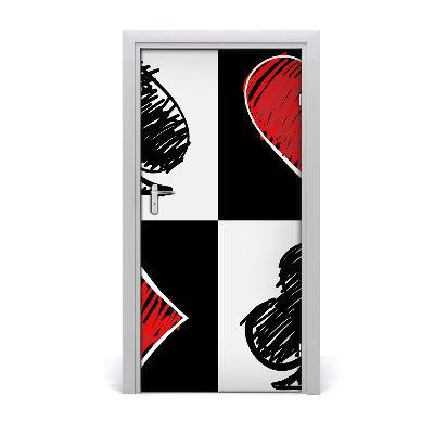 Papel de parede em porta Naipes de cartas