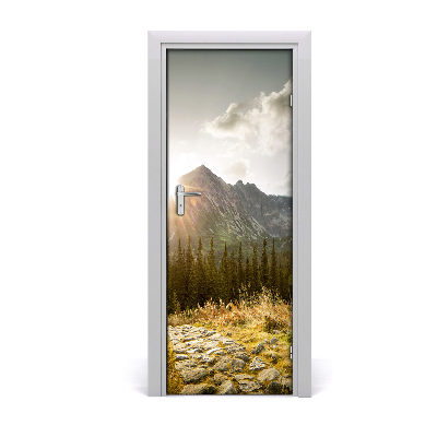 Papel de parede em porta Pôr do sol nas Montanhas Tatra