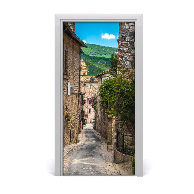 Autocolante para porta Uma rua encantadora