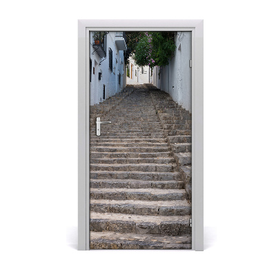 Adesivo em porta Escadas de pedra