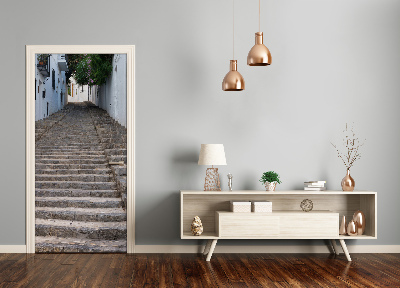 Adesivo em porta Escadas de pedra