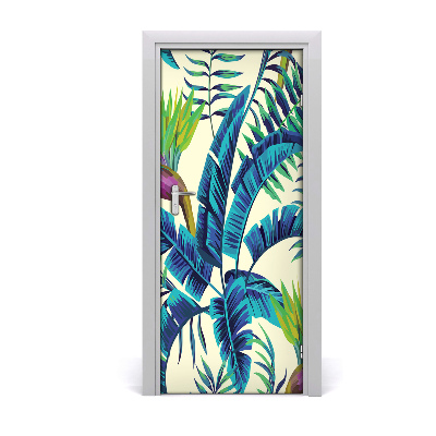 Autocolante para porta Folhas tropicais