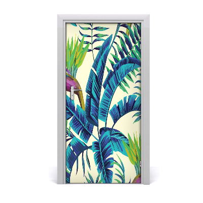 Autocolante para porta Folhas tropicais