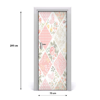Adesivo em porta Padrão floral