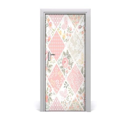 Adesivo em porta Padrão floral