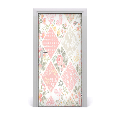 Adesivo em porta Padrão floral