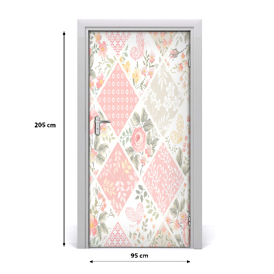 Adesivo em porta Padrão floral