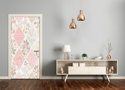 Adesivo em porta Padrão floral