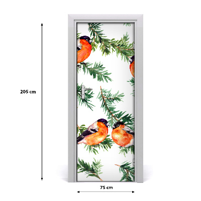 Autocolante para porta Robin e coníferas