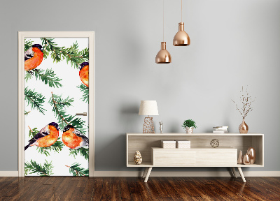 Autocolante para porta Robin e coníferas