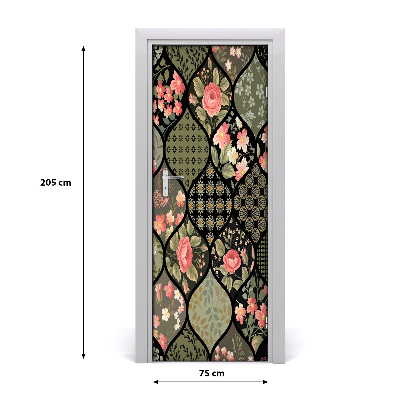 Adesivo em porta Padrão floral