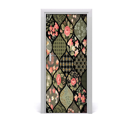 Adesivo em porta Padrão floral