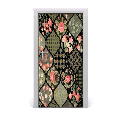 Adesivo em porta Padrão floral