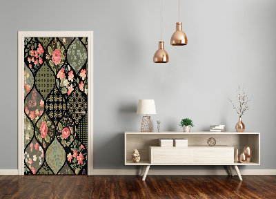 Adesivo em porta Padrão floral