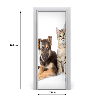 Adesivo em porta Cachorro e gato