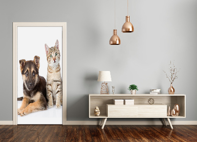 Adesivo em porta Cachorro e gato