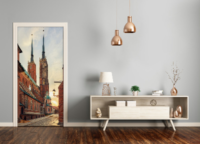 Papel de parede em porta Wroclaw, Polônia
