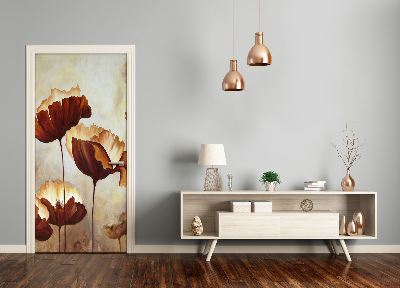 Adesivo em porta Papoulas do campo