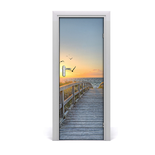 Papel de parede em porta Caminho para a praia