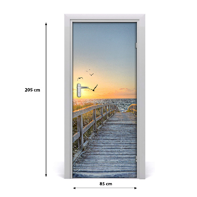 Papel de parede em porta Caminho para a praia