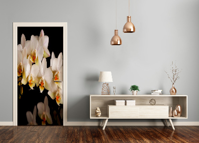 Papel de parede em porta Orquídea na porta