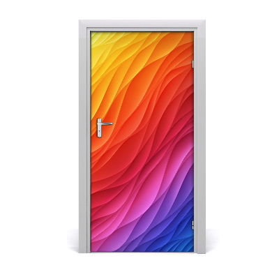 Papel de parede em porta Ondas coloridas