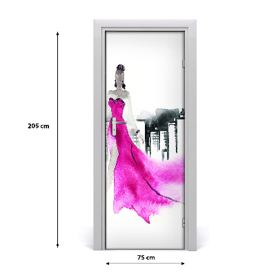 Autocolante para porta Ilustração de moda
