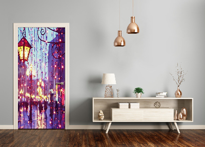 Autocolante para porta Luzes na cidade