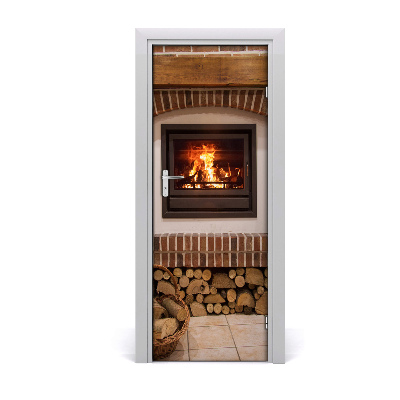 Autocolante para porta lareira doméstica