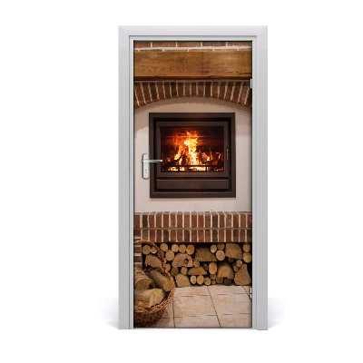 Autocolante para porta lareira doméstica