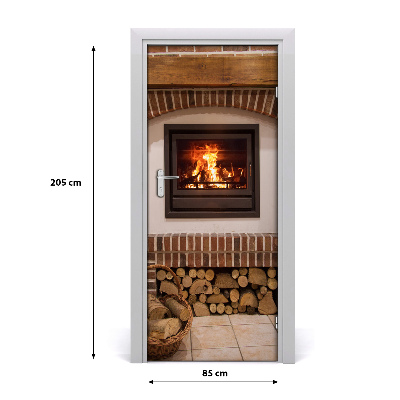 Autocolante para porta lareira doméstica