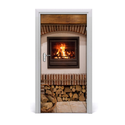 Autocolante para porta lareira doméstica