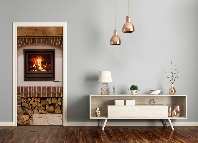 Autocolante para porta lareira doméstica