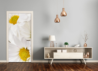 Papel de parede em porta Margaridas