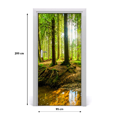 Autocolante para porta Um riacho na floresta