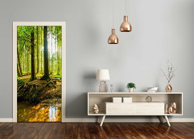 Autocolante para porta Um riacho na floresta