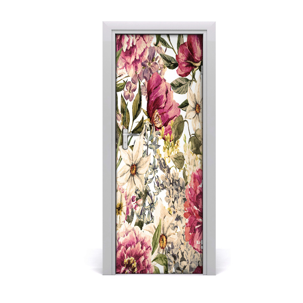 Papel de parede em porta Padrão floral