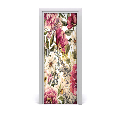 Papel de parede em porta Padrão floral