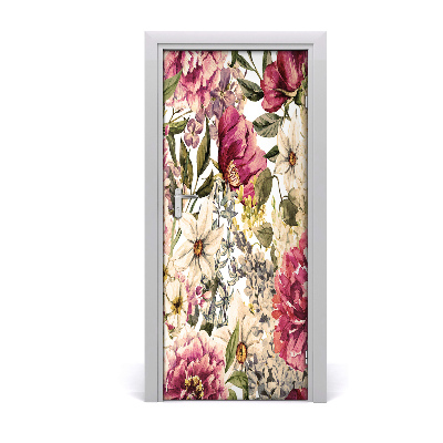 Papel de parede em porta Padrão floral