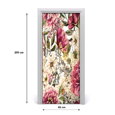 Papel de parede em porta Padrão floral