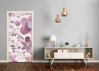 Autocolante para porta Padrão floral