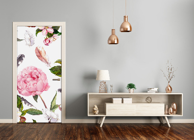 Papel de parede em porta Padrão floral