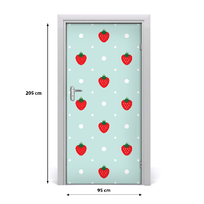 Autocolante para porta Morangos